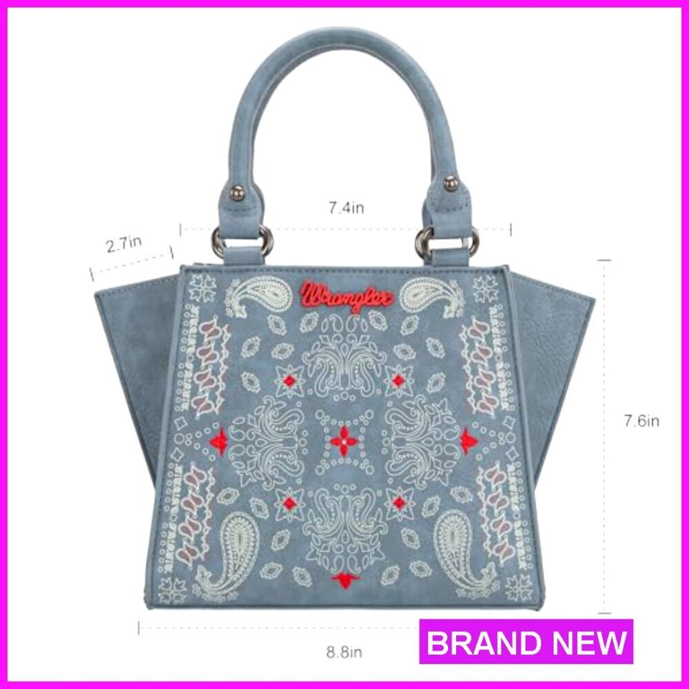Western Paisley Print Tote Purse with Adjustable Strap, 12.2" - Picture 5 of 7